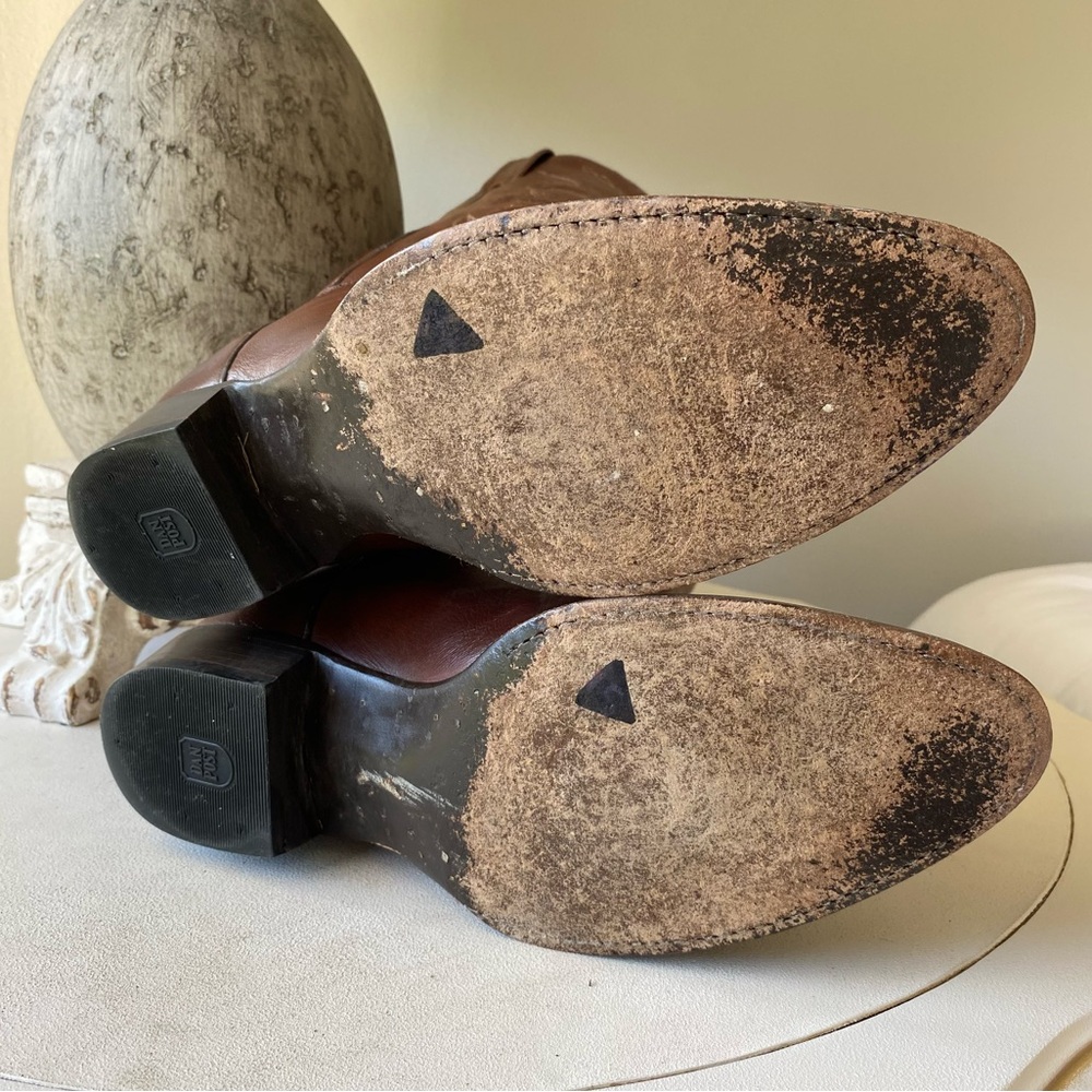 Dan Post Milwaukee Leather 13” Western Cowboy Boots Mens 10.5 Extra Wide Brown - Picture 9 of 9